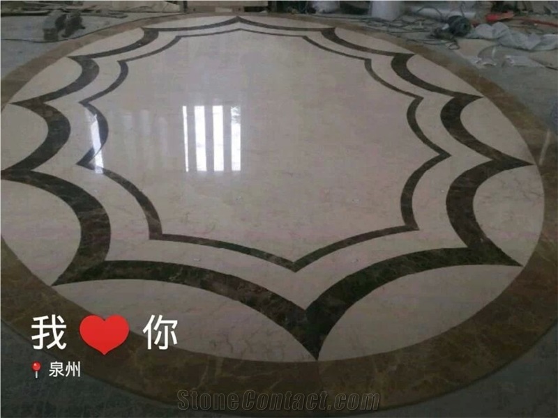 Marble Floor Waterjet Floor Round Decorative Panel Medallion
