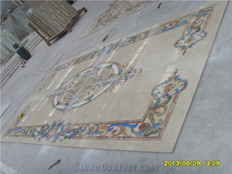 Marble Floor Waterjet Floor Round Decorative Panel Medallion