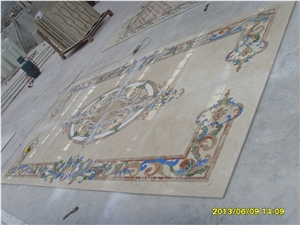 Marble Floor Waterjet Floor Round Decorative Panel Medallion