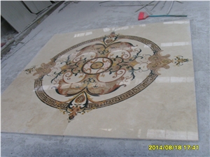 Marble Floor Waterjet Floor Round Decorative Panel Medallion