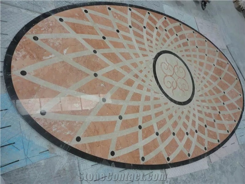 Marble Floor Waterjet Floor Round Decorative Panel Medallion