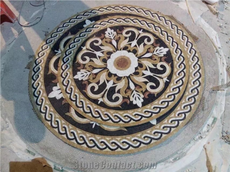 Marble Floor Waterjet Floor Round Decorative Panel Medallion