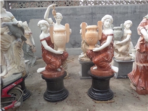 Marble Handcarved Statue Flower Vase,Colorful Landscaping Planter Pot Marble Handcarved Statue Flower Vase,Colorful Landscaping Planter Pot