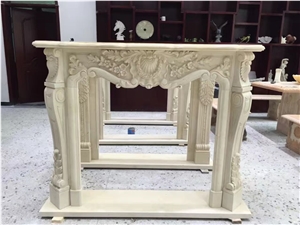 Marble Handcarving Flower Fireplace Mantel,Western Design Fireplaces