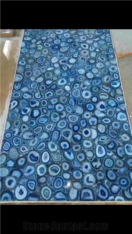 Nature Blue Onyx Backlit Slabs,Flooring,Agate Mosa, Semiprecious Stone