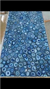 Nature Blue Onyx Backlit Slabs,Flooring,Agate Mosa, Semiprecious Stone