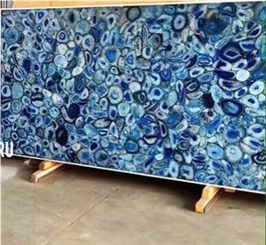 Nature Blue Onyx Backlit Slabs,Flooring,Agate Mosa, Semiprecious Stone