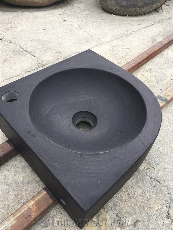Vessel Sink,Black Granite Washing Basin,Nature Stone Wash Bowl