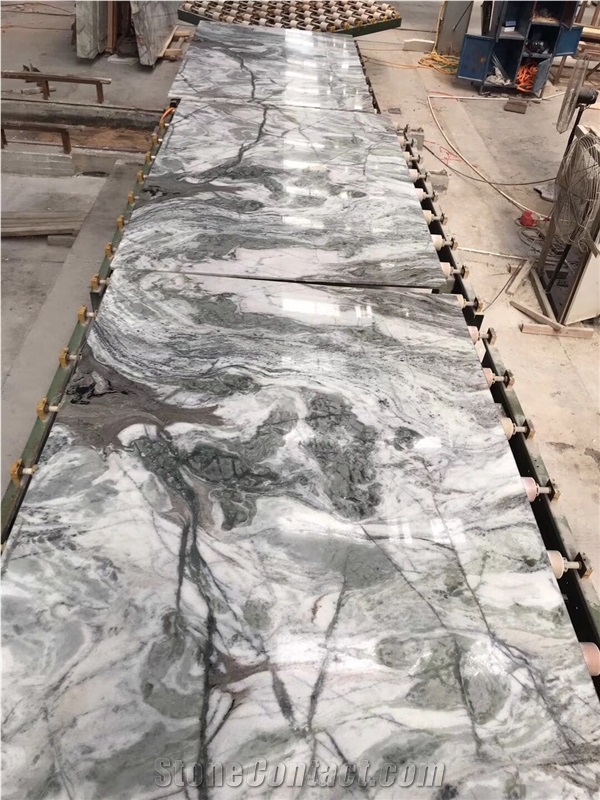 White Grey Marble Slab