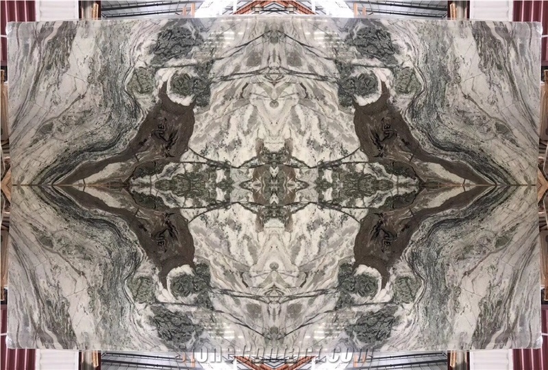 White Grey Marble Slab