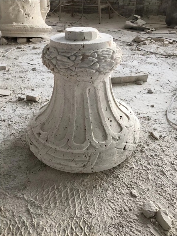 White Limestone Handcarved Flower Pot,Garden Stone Planter Pot