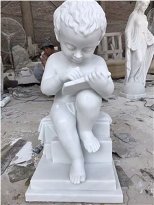 White Marble Human Sculpture,Garden Statues,Western Landscape Statue