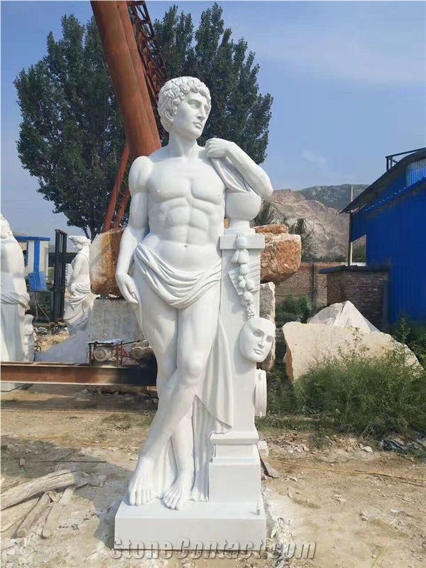 White Marble Human Sculpture Handcarved Western Statues