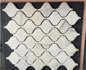 White Marble Spilit , Hexagon Mosaic Kitchen Design Wall Floor