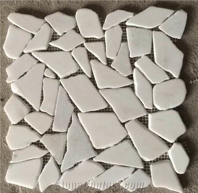 White Marble Spilit , Hexagon Mosaic Kitchen Design Wall Floor