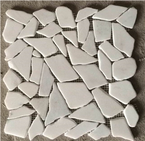 White Marble Spilit , Hexagon Mosaic Kitchen Design Wall Floor
