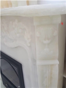 White Onyx Fireplace