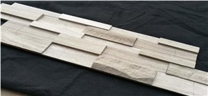 White Wooden Marble 3d Panel Cultured Stone