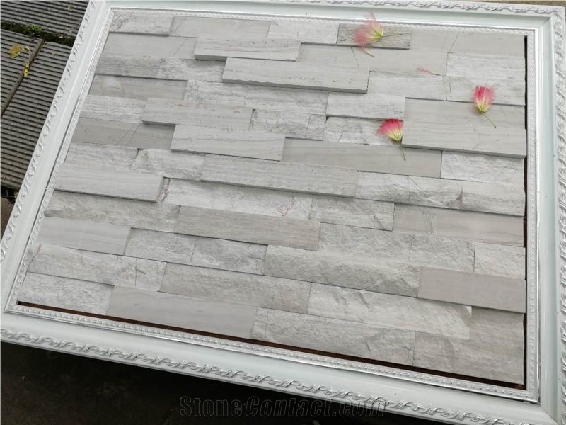 White Wooden Marble 3d Panel Cultured Stone