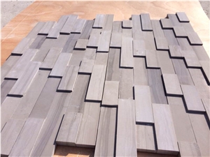 White Wooden Marble 3d Panel Cultured Stone