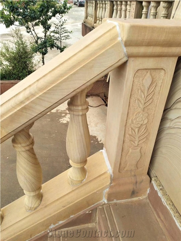 Yellow Teakwood Sandstone Balustrade Project