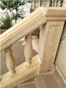 Yellow Teakwood Sandstone Balustrade Project