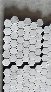Carrara White Hexagon Marble Mosaic Tile