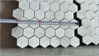Carrara White Hexagon Marble Mosaic Tile