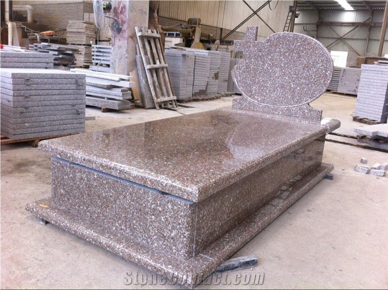 China New G664 G648 Granite Poland Simple Design Tombstone Headstone