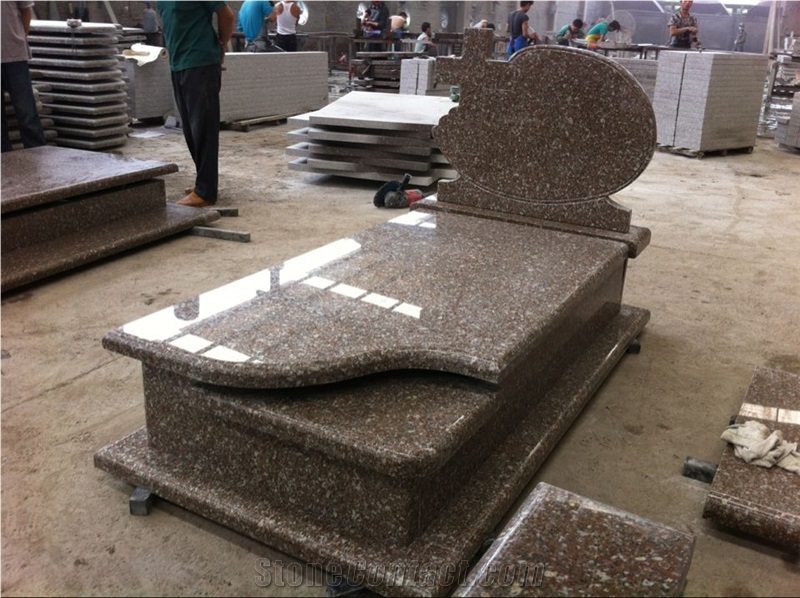 China New G664 G648 Granite Poland Simple Design Tombstone Headstone
