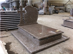 China New G664 G648 Pink Red Granite Poland Design Tombstone Headstone