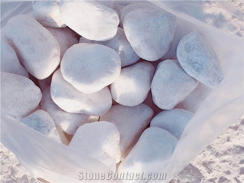 Natural Snow White Dolamite Pebbles/River Stone Tumble Garden Walkway
