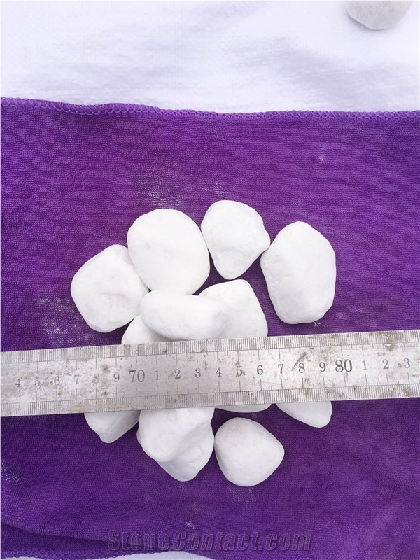 Natural Snow White Dolamite Pebbles/River Stone Tumble Garden Walkway