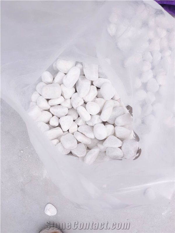Natural Snow White Dolamite Pebbles/River Stone Tumble Garden Walkway