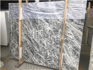 Ice Grey White Marble Slabs and Tiles, Translucent Silver Fox Marble