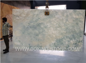 White Ice Jade Onyx Light Green Onyx Slab