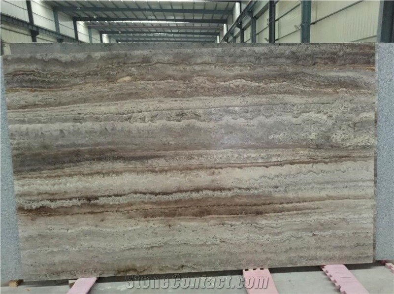 Honed Silver Travertine Slabs
