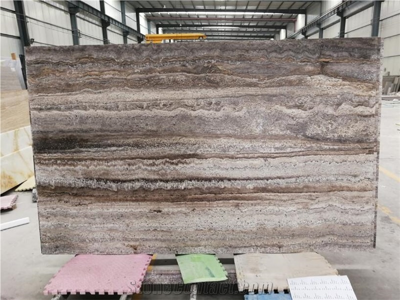 Honed Silver Travertine Slabs