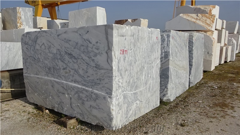 Carradinha Marble Blocks, Estremoz White with Grey Veins Block