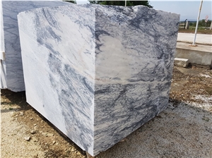 Dynossaurus Marble Blocks, Estremoz White with Exotic Grey Veins
