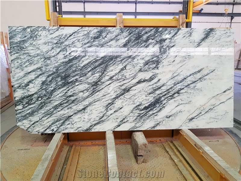 Dynossaurus Marble, Estremoz White Marble with Black Veins Slabs