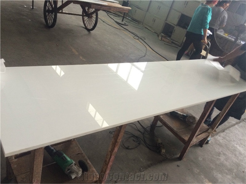 Best-Selling on Pure White Nano Crystallized Stone Slab