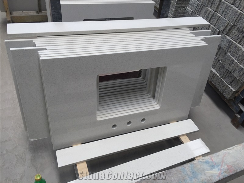 Grey Quartz Stone Bathroom Vanity Top,Bath Tops,Bathroom Countertop
