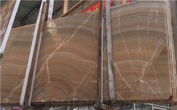 Wood Texture Cheap Price Honey Cappuccino Onyx Slabs