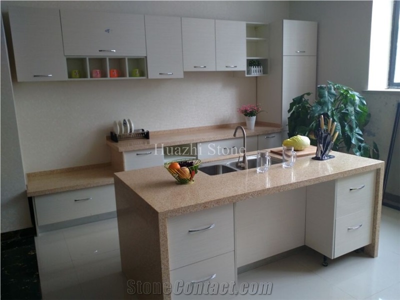 Beige Quartz Countertop, Kitchen,Desk,Island,Bar Tops, Countertops