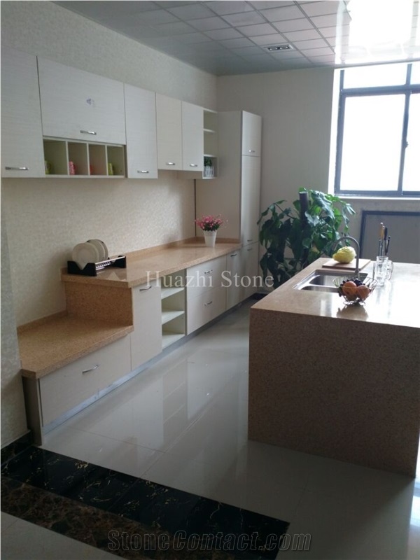 Beige Quartz Countertop, Kitchen,Desk,Island,Bar Tops, Countertops