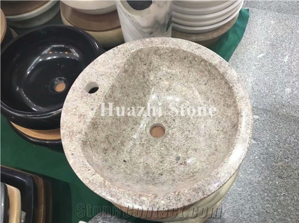 Black Granite Sinks Round Basins Vessel Sinks Bathroom Stone Oval Sink