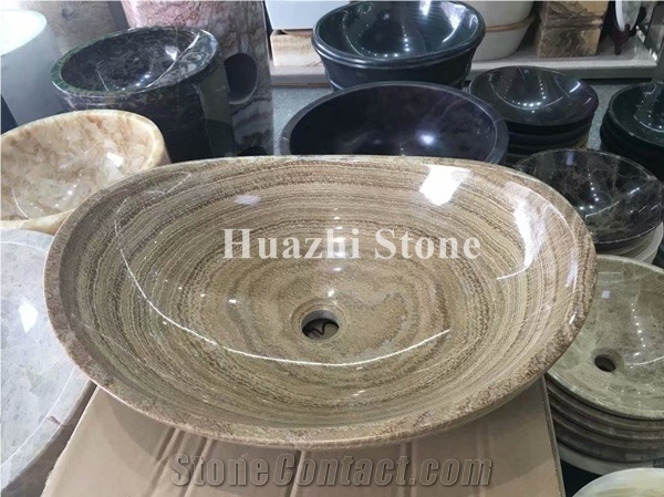 Brown Travertine Sinks Oval Basins Sink Stone Bathroom Basin