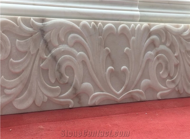 Cheap Natural Guangxi White Marble Relief Carving