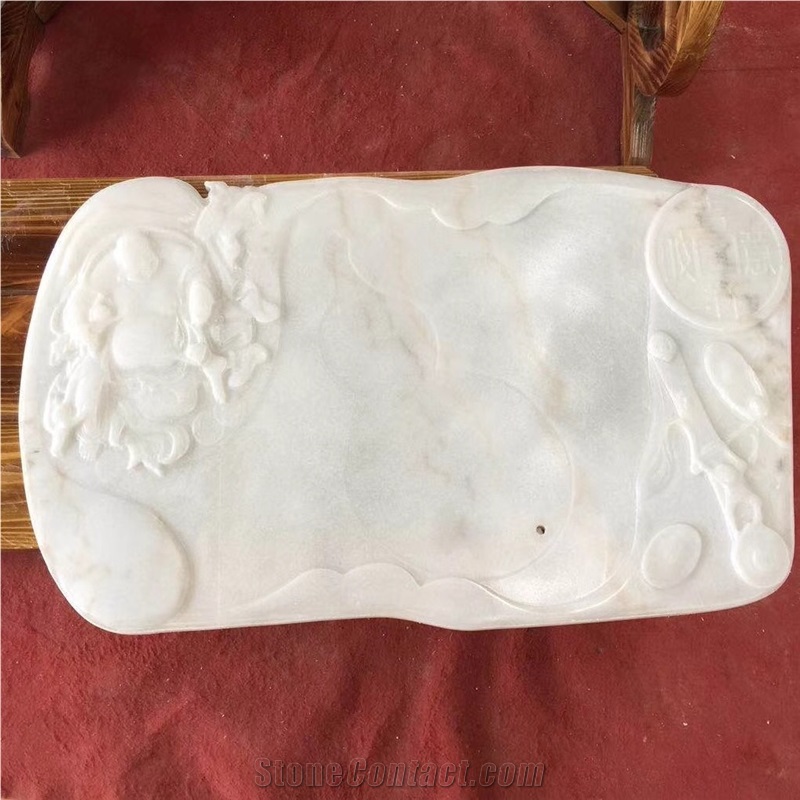 Cheap Natural Guangxi White Marble Relief Carving